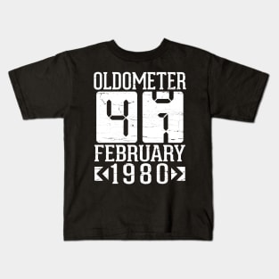 Happy Birthday To Me You Papa Daddy Mom Uncle Brother Son Oldometer 41 Years Born In February 1980 Kids T-Shirt